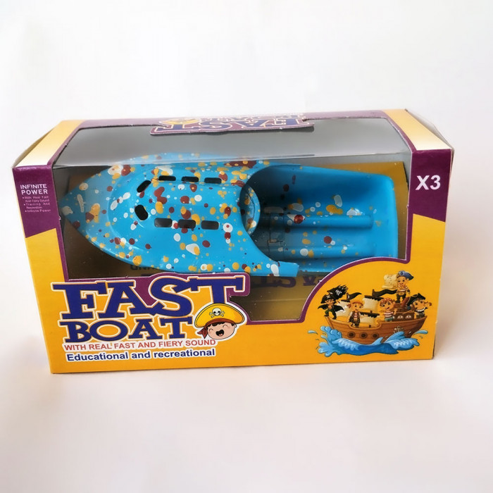 قایق بخار تندر سایز مینی رنگ آبی روشن